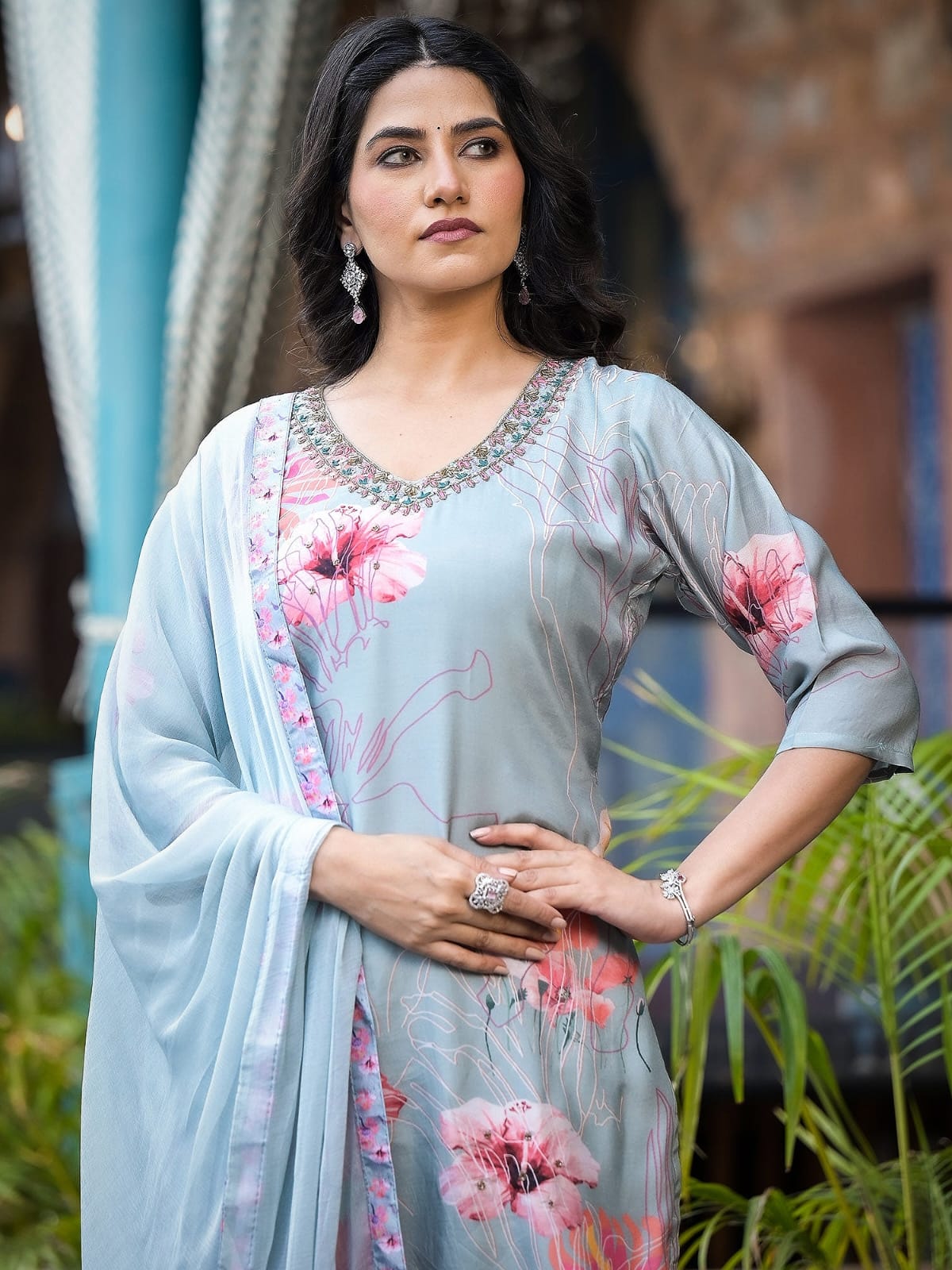 Kalaai Designer Viscose Printed Kurti With Bottom Dupatta Wholesale Clothing Suppliers In India

